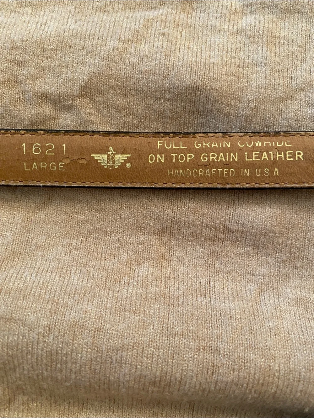 Vintage Heritage Dockers Handcrafted Top Grain Leather Belt w/Solid Brass Buckle